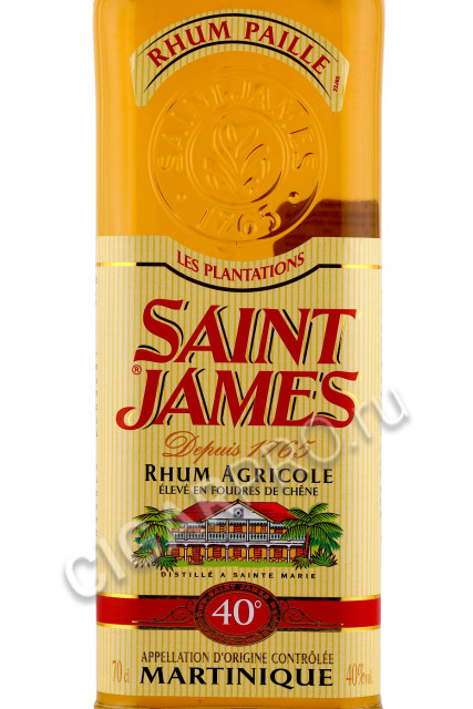 этикетка ром saint james rhum agricole paille 0.7л