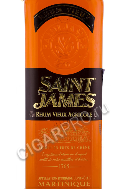 этикетка ром saint james rhum vieux agricole 0.7л