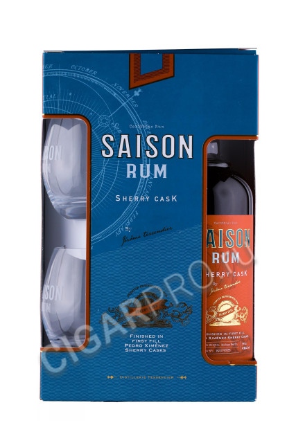 подарочная упаковка ром saison sherry cask 0.7л