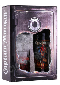 подарочная упаковка ром captain morgan black label 0.7л +1 бокал