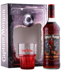 ром captain morgan black label 0.7л +1 бокал в подарочной упаковке