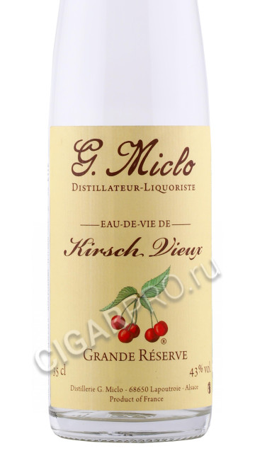 этикетка о де ви де g miclo kirsch vieux grande reserve 0.35л