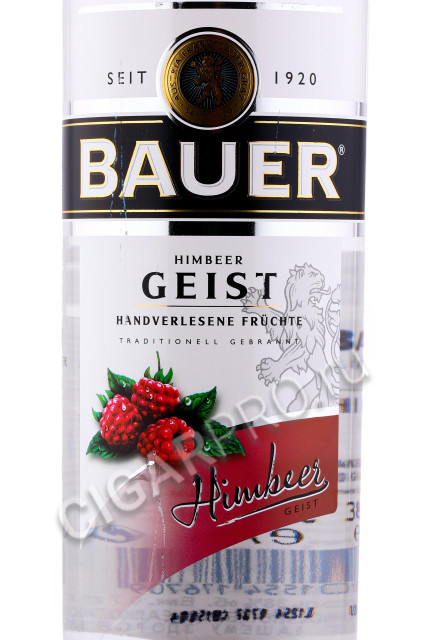 этикетка шнапс bauer geist himbeer 0.7л