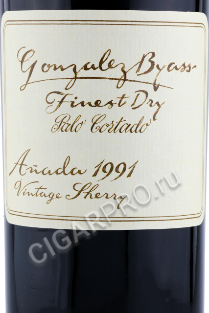 этикетка херес gonzalez byass finest dry palo cortado 1991 0.75л