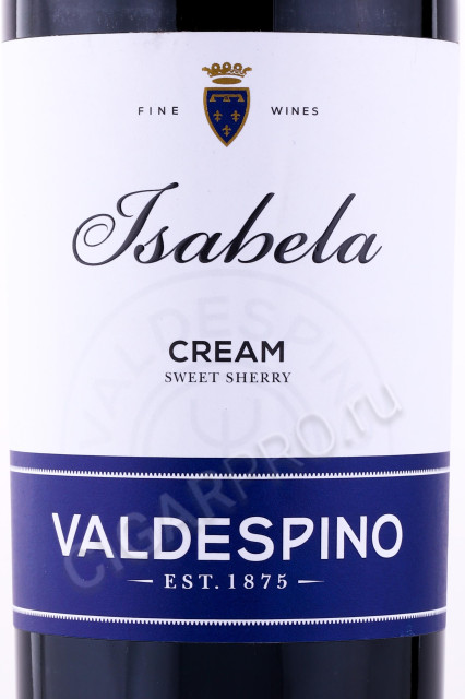 этикетка херес valpdespino isabela cream 0.75л