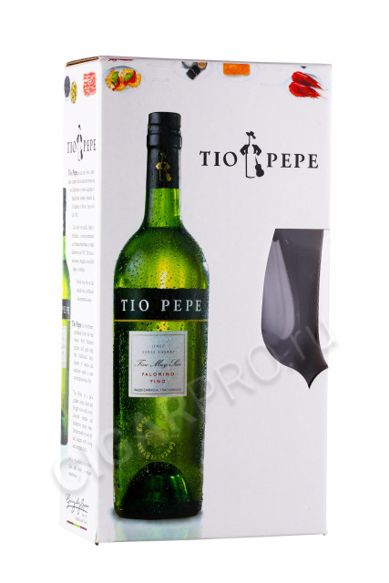 подарочная упаковка херес tio pepe fino + бокал 0.75л