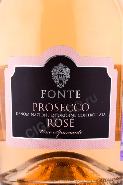 Этикетка Игристое вино Просекко Фонте Розе 0.75л