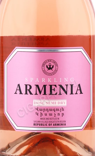 Этикетка Игристое вино Армения 0.75л
