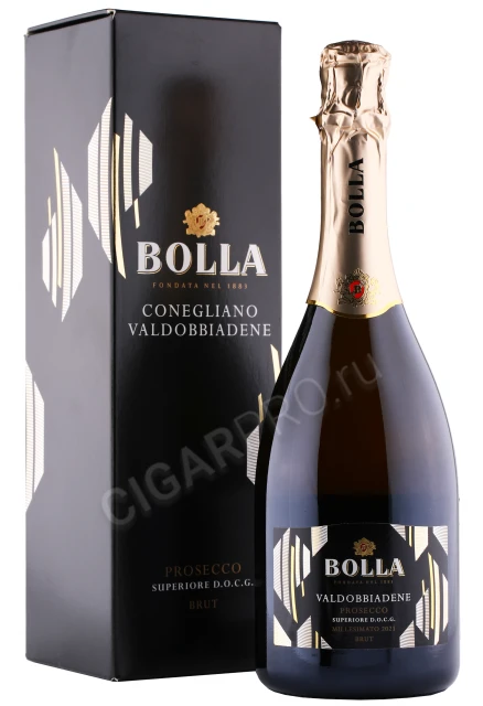 Игристое вино Болла Просекко Конельяно Вальдоббьядене Супериоре 0.75л в подарочной упаковке