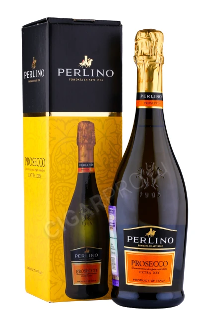 Игристое вино Перлино Просекко Экстра Драй 0.75л в подарочной упаковке