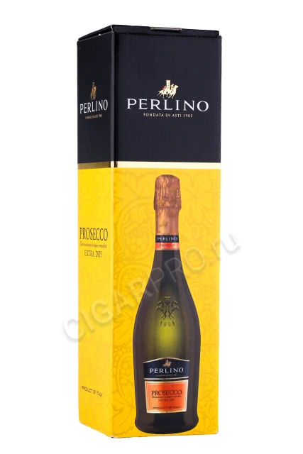 Подарочная коробка Игристое вино Перлино Просекко Экстра Драй 0.75л