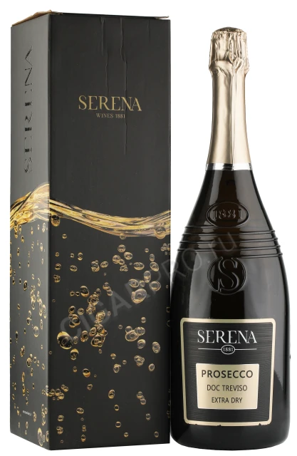 Serena 1881 Prosecco Treviso DOC Extra Dry Игристое вино Просекко Тревизо ДОК Экстра Драй Серена 1881 1.5л в подарочной упаковке