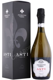 Игристое вино Асти Спуманте Фиорино дОро Аббация 0.75л в подарочной упаковке