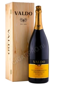 Игристое вино Вальдо Марка Оро Вальдоббьядене Просекко Супериори ДОКГ 3л в подарочной упаковке