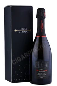 Игристое вино Просекко Супериор Конельяно Вальдоббьядене Экстра Драй Терра Вицина 0.75л в подарочной упаковке