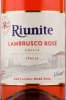 Этикетка Игристое вино Риуните Ламбруско Розе 0.75л