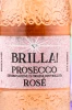 Этикетка Игристое вино Брилла Просекко ДОК Розе 0.2л