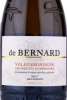 Этикетка Игристое вино де Бернар Вальдоббьядене Просекко Супериоре Брют Миллезимато 0.75л