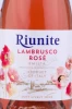 Этикетка Игристое вино Риуните Ламбруско Розе 0.187л