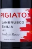 Этикетка Игристое вино Пиджиато Ламбруско Россо Эмилья 0.75л