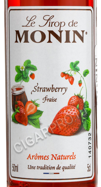 этикетка сироп monin strawberry 0.05 л