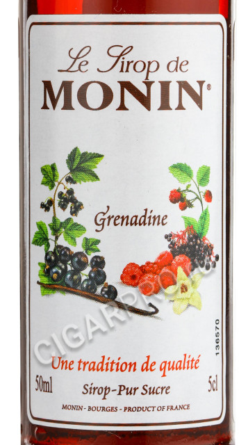 этикетка monin grenadine 0.05 l