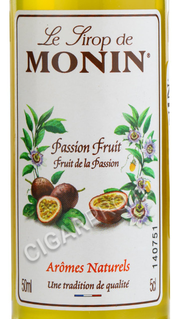 этикетка monin passion fruit 0.05 l
