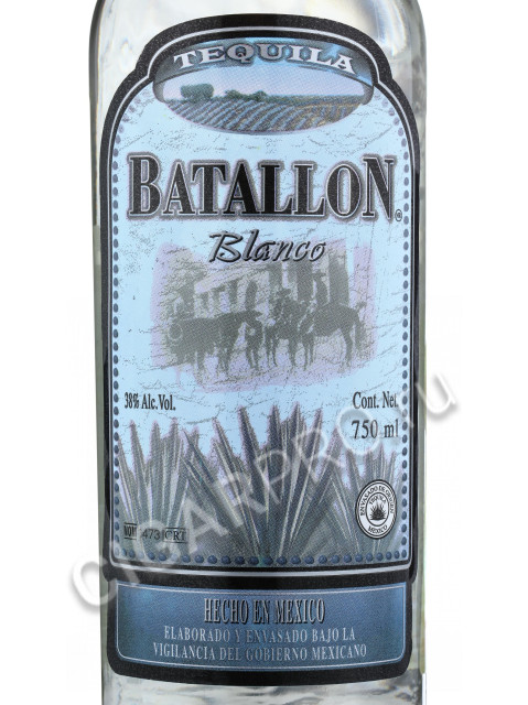 этикетка tequila batallon blanco