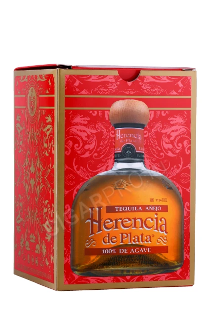 Подарочная коробка Текила Херенсия де Плата Аньехо 0.7л
