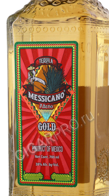 этикетка текила messicano alteno gold 0.7л