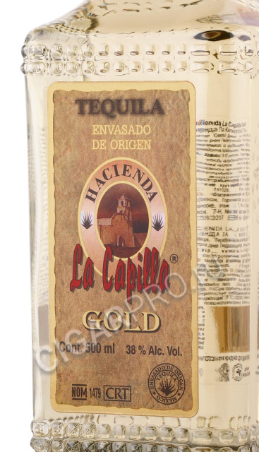 этикетка текила tequila hacienda la capilla gold 0.5л