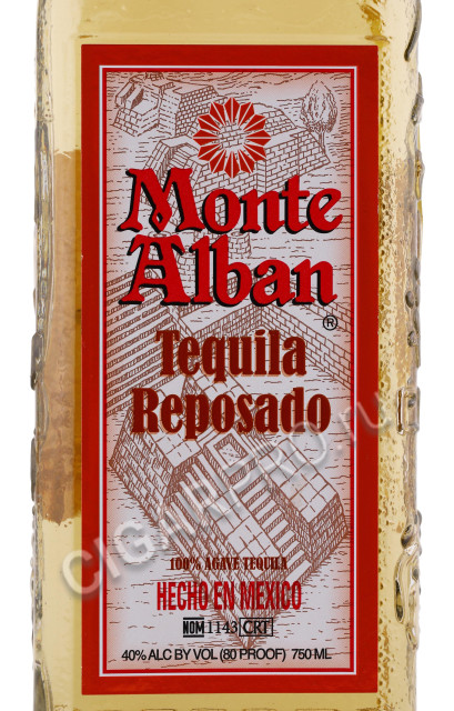 этикетка текила monte alban reposado 0.75л