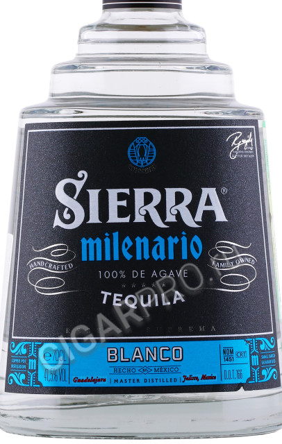 этикетка текила sierra milenario blanco 0.7л