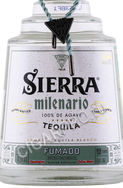 этикетка текила sierra milenario fumado 0.7л