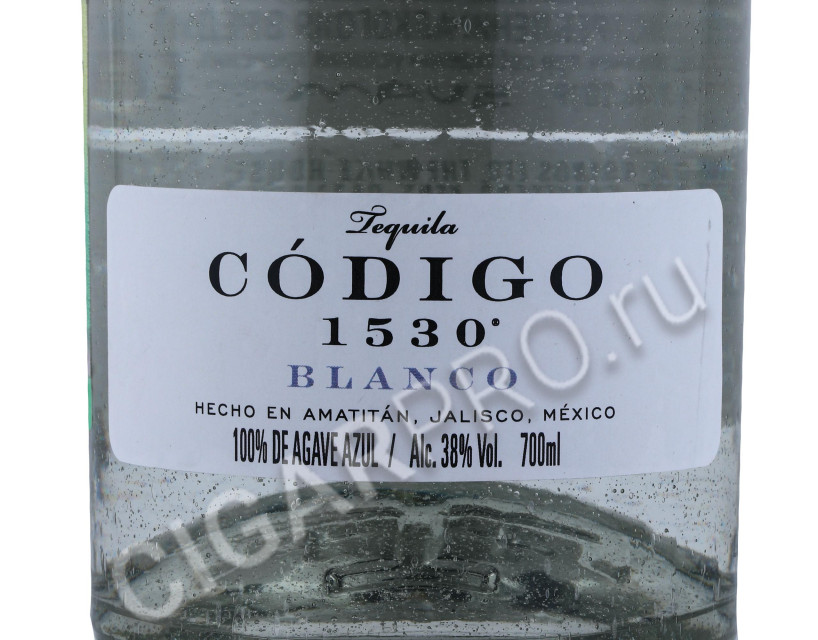 этикетка текила codigo 1530 blanco