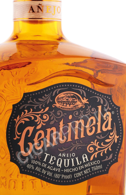 этикетка текила centinela anejo 0.75л