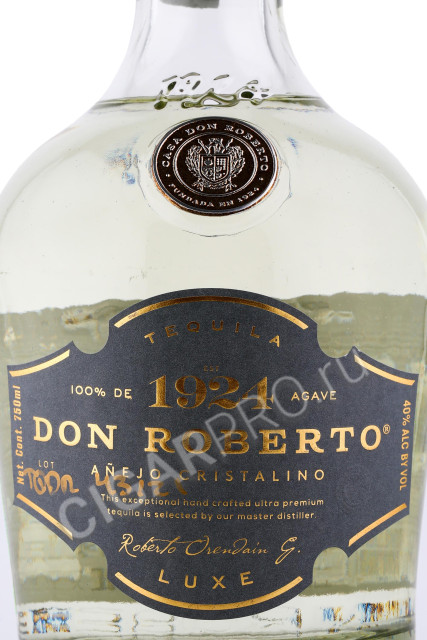 этикетка текила don roberto 1924 anejo cristalino 0.75л