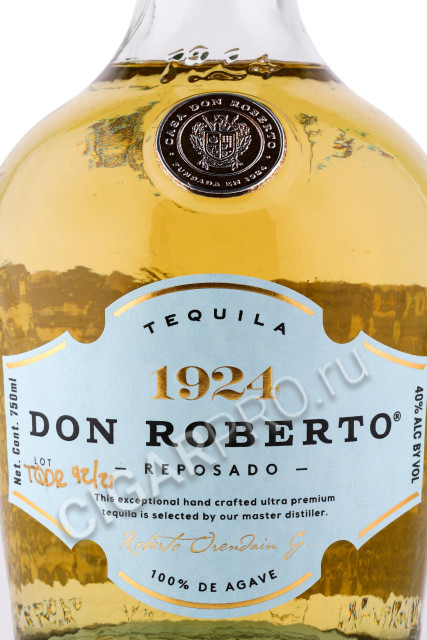 этикетка текила don roberto 1924 reposado 0.75л