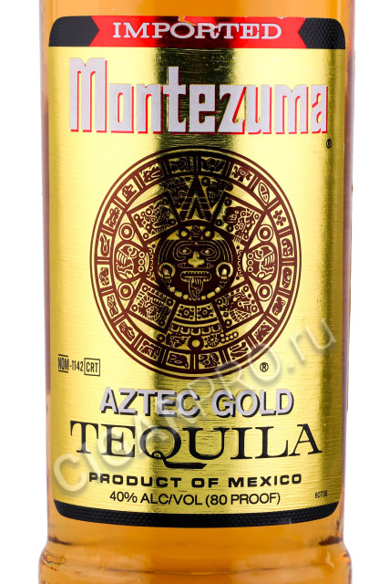 этикетка текила montezuma gold 0.75л