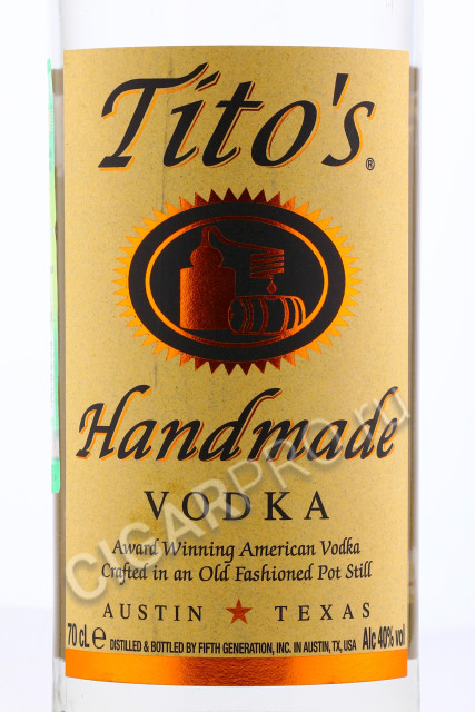 этикетка titos handmade vodka 0.7л