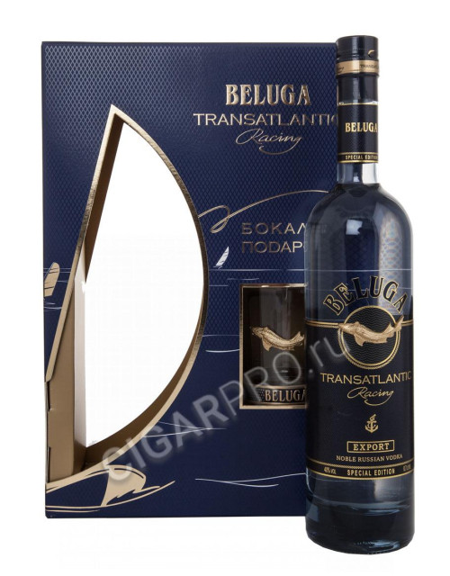 beluga transatlantic racing 0.7l gift box with 1 glass водка белуга трансатлантик рейсинг 0.7 л. набор с 1 стаканом в п/у