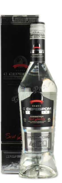 водка с серебром премиум с черной этикеткой 0.7л в п/у