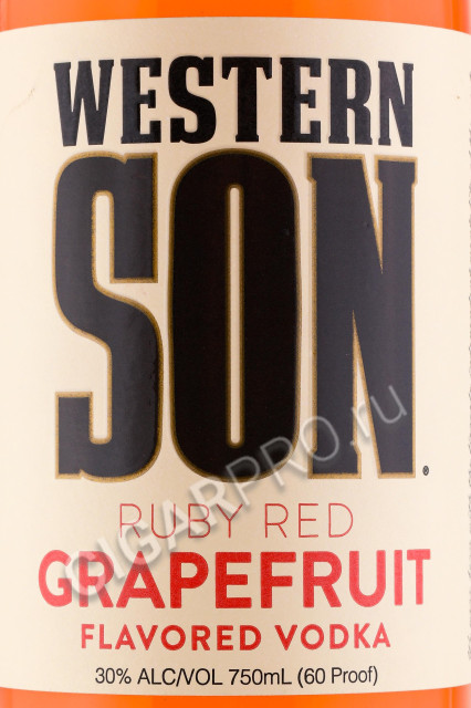 этикетка водка western son grapefruit 0.75л