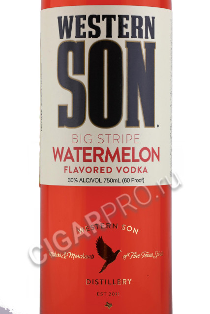 этикетка водка western son watermelon 0.75л