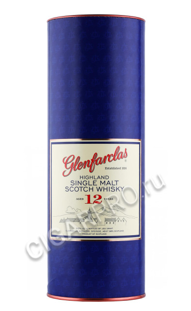 подарочная туба виски glenfarclas 12 years old 0.7л