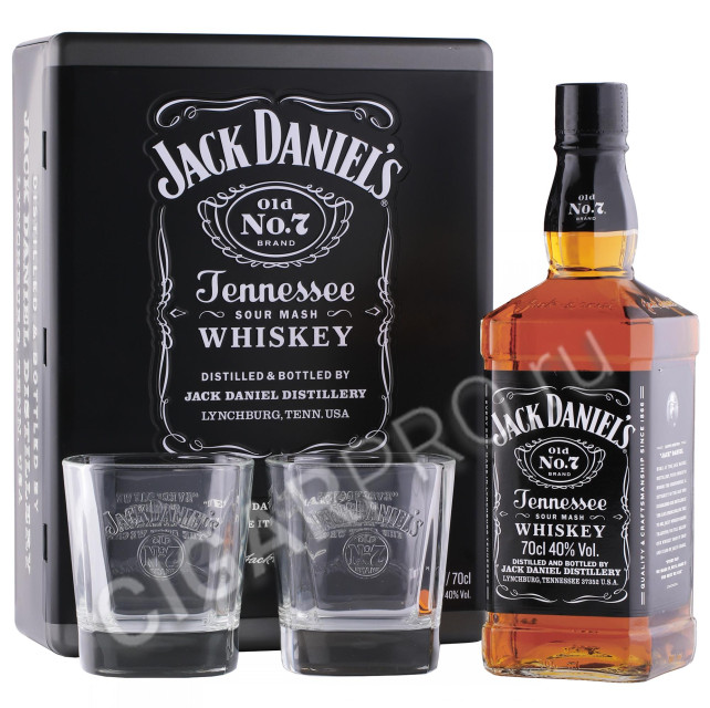 виски jack daniels 0.7л + 2 рокса в металлической упаковке