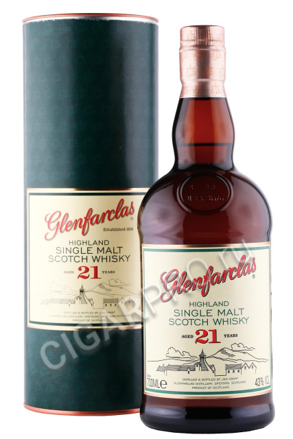 виски glenfarclas 21 years old 0.7л в подарочной тубе