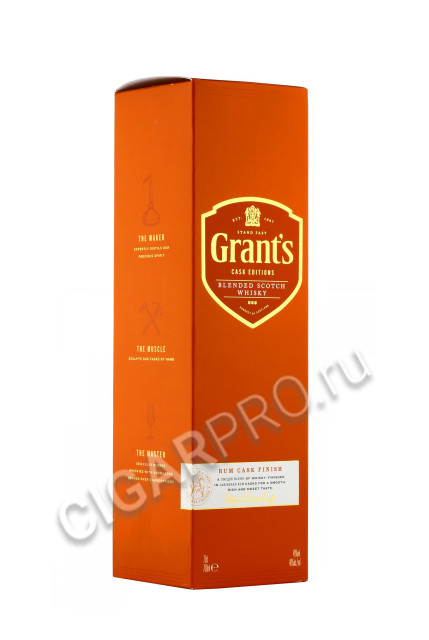 подарочная упаковка grants rum cask finish 0.7л