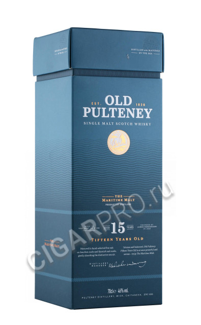 подарочная упаковка виски old pulteney 15 years old 0.7л