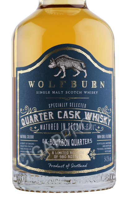 этикетка виски wolfburn quarter cask 0.7л